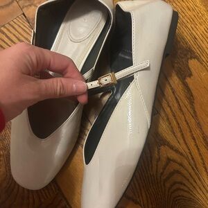 Zara Cream Women's Flats with Strap